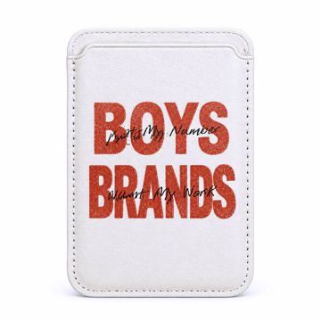 جا کارتی مگ سیف دار مدل WALLET MAGSAFE Boys Brands چرم سفید