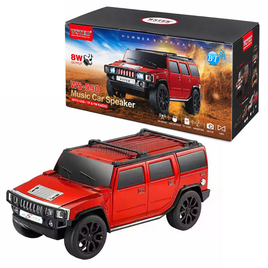 مشخصات اسپیکر بلوتوثی پرتابل وستر مدل WSTER WS-590 فانتزی طرح ماشین