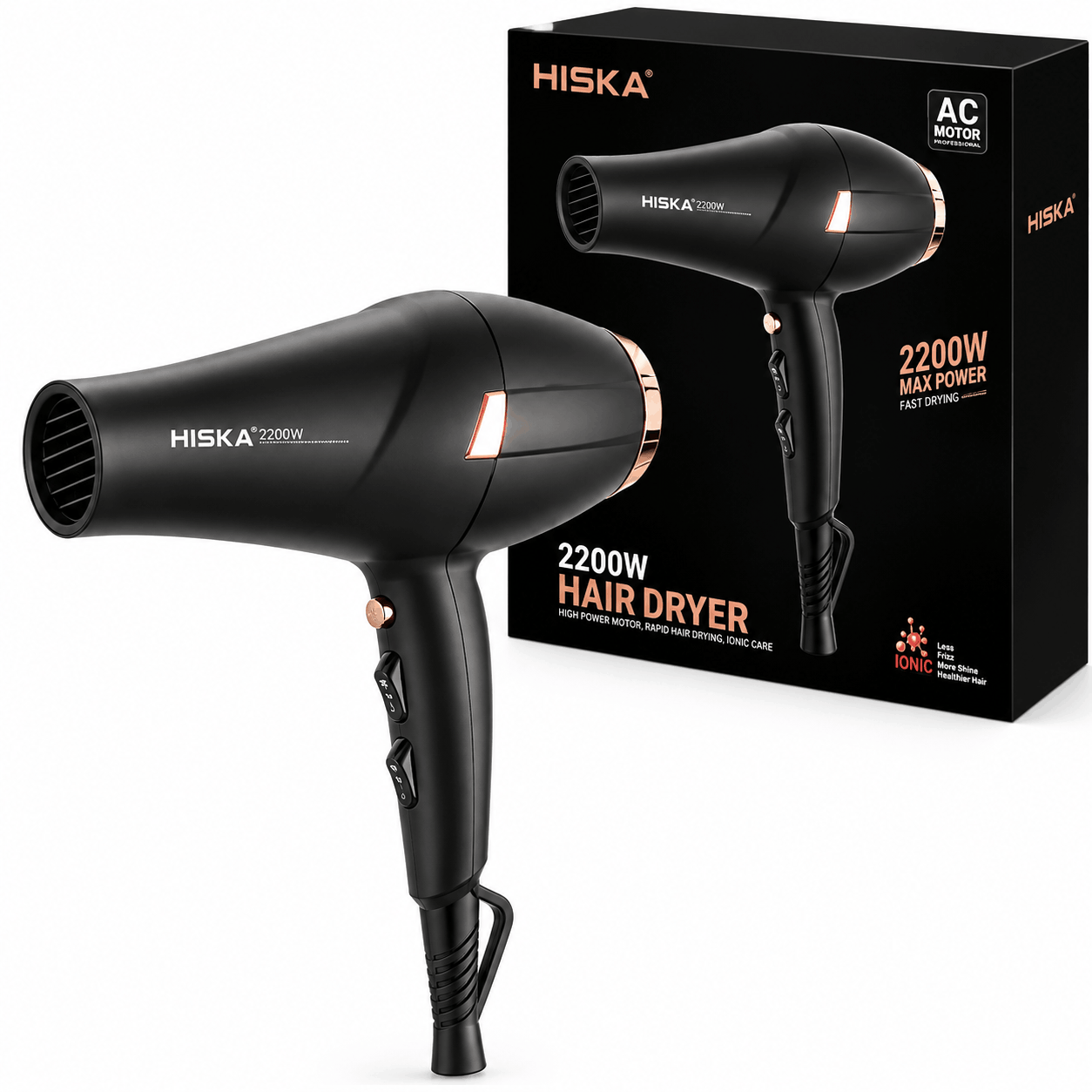 خرید سشوار حرفه‌ای هیسکا مدل HISKA H5257 2200W مشکی
