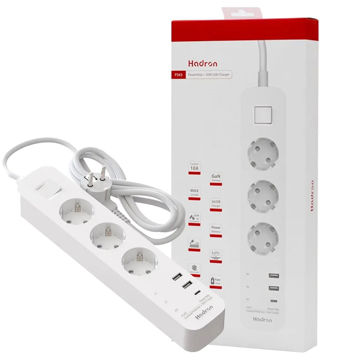 قیمت محافظ و چند راهی برق هادرون مدل Hadron P343 سفید