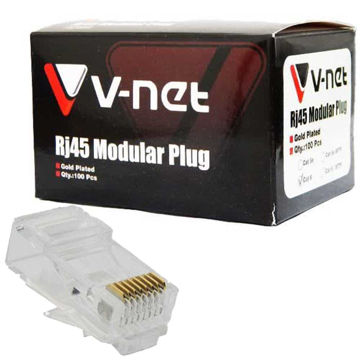 خرید سوکت شبکه CAT6 وی نت V-NET V-NC6U0100 UTP بسته 100عددی