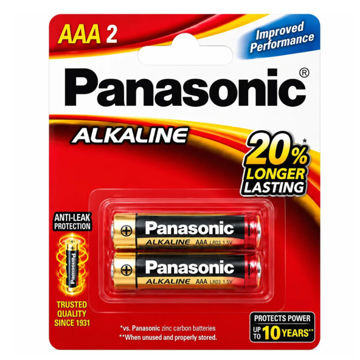 قیمت باتری آلکالاین نیم قلمی پاناسونیک مدل PANASONIC AAA بسته 2 عددی