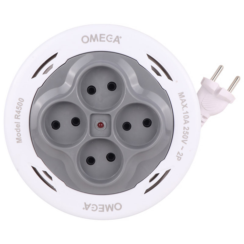 قیمت رابط برق چهار خانه امگا مدل OMEGA R4500 جمع شونده طول 5 متر