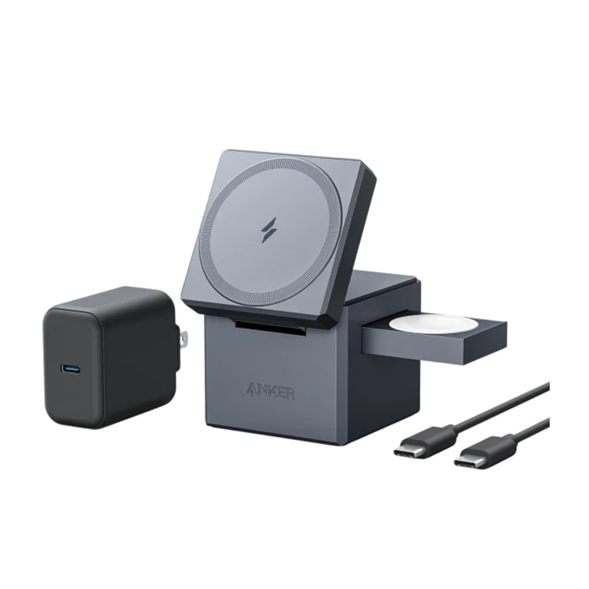 قیمت شارژر وایرلس چند کاره انکر مدل ANKER Y1811KA1 3-in-1 Cube with MagSafe 15W