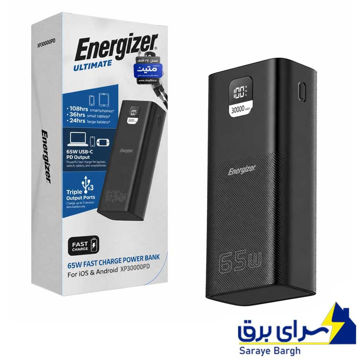 قیمت پاوربانک انرجایزر مدل Energizer XP30000PD ظرفیت 30000mAh توان 65W مشکی