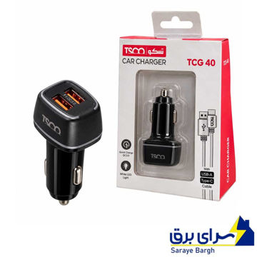 قیمت شارژر فندکی تسکو مدل TSCO TCG 40 مشکی همراه کابل