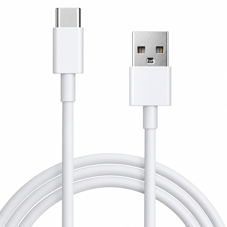 مشخصات کابل شارژ تایپ سی مدل USB-C بدون پک سفید طول 1 متر