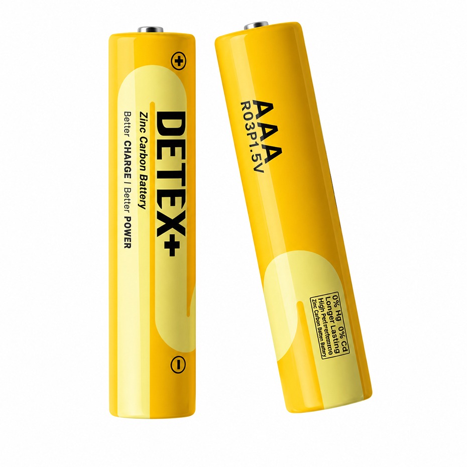 خرید باتری نیم‌قلمی دتکس پلاس مدل DETEX+ AAA R03P بسته 2 عددی