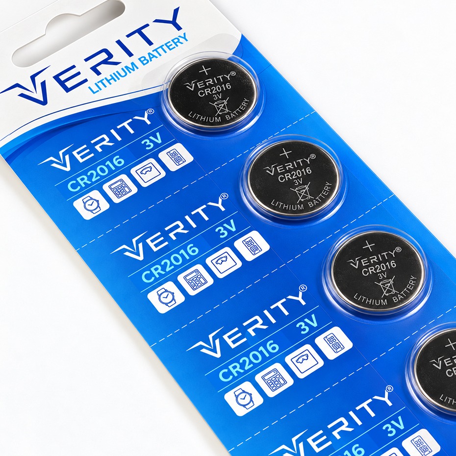 خرید باتری سکه ای وریتی مدل VERITY CR2016 بسته 5 عددی