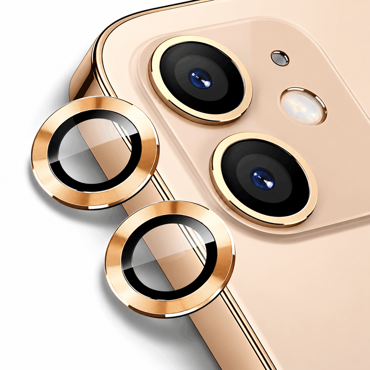 مشخصات محافظ لنز شابلون دار مدل IPHONE 13/13mini طلایی