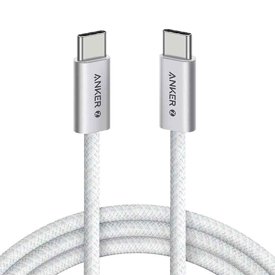 خرید کابل شارژ تایپ سی به تایپ سی انکر مدل ANKER ZOLO A8060H21 PD 240W سفید طول 1 متر