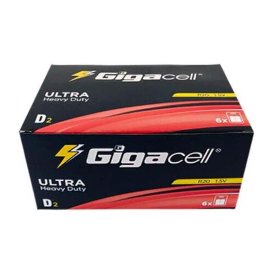 مشخصات باتری بزرگ سایز D ساده گیگاسل مدل Gigacell Ultra R20 D2 دو کارتی