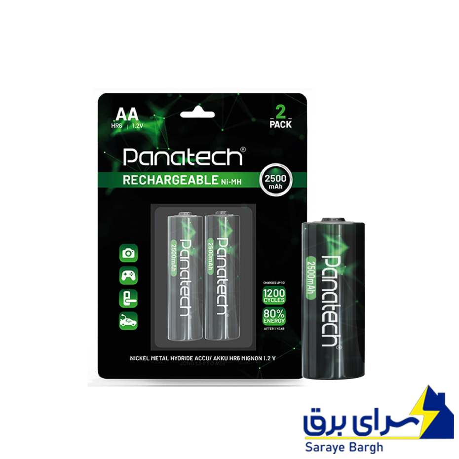 خرید باتری شارژی قلمی پاناتک مدل PANATECH 2500MAH بسته 2 عددی