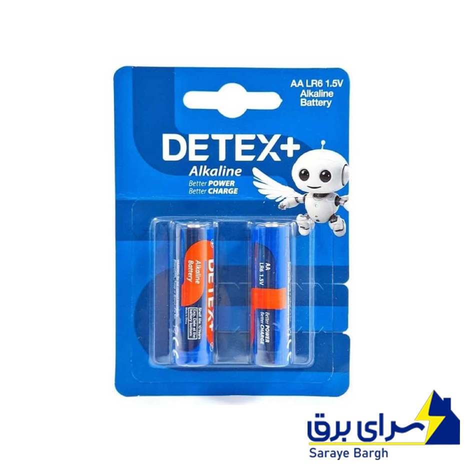 خرید باتری قلمی آلکالاین دتکس پلاس مدل DETEX+ Alkaline AA بسته 2 عددی
