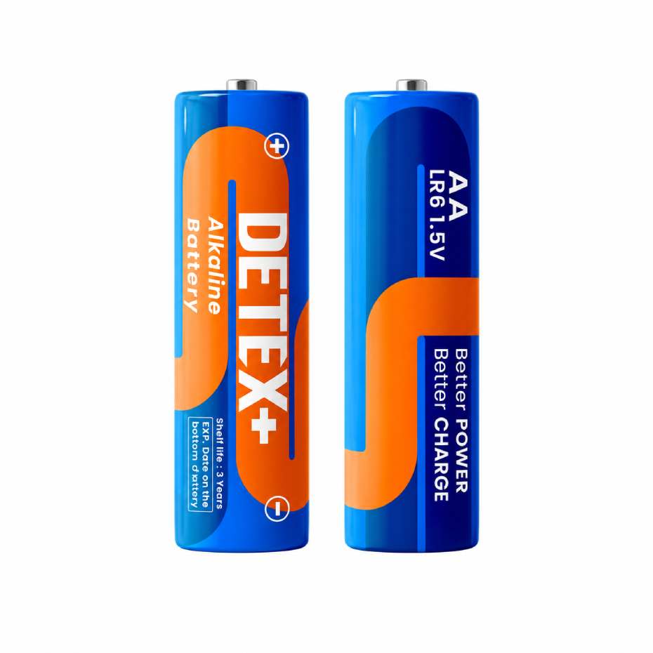 مشخصات باتری قلمی آلکالاین دتکس پلاس مدل DETEX+ Alkaline AA بسته 2 عددی