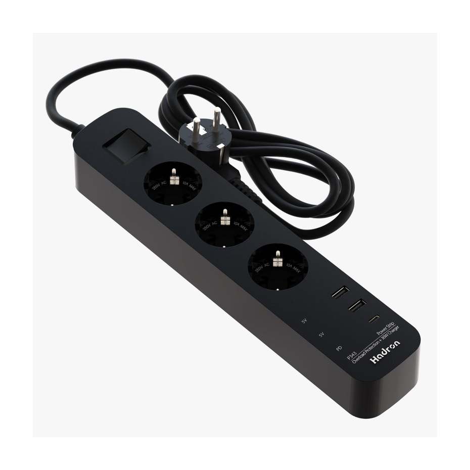 خرید محافظ و چند راهی برق هادرون مدل Hadron P343 مشکی